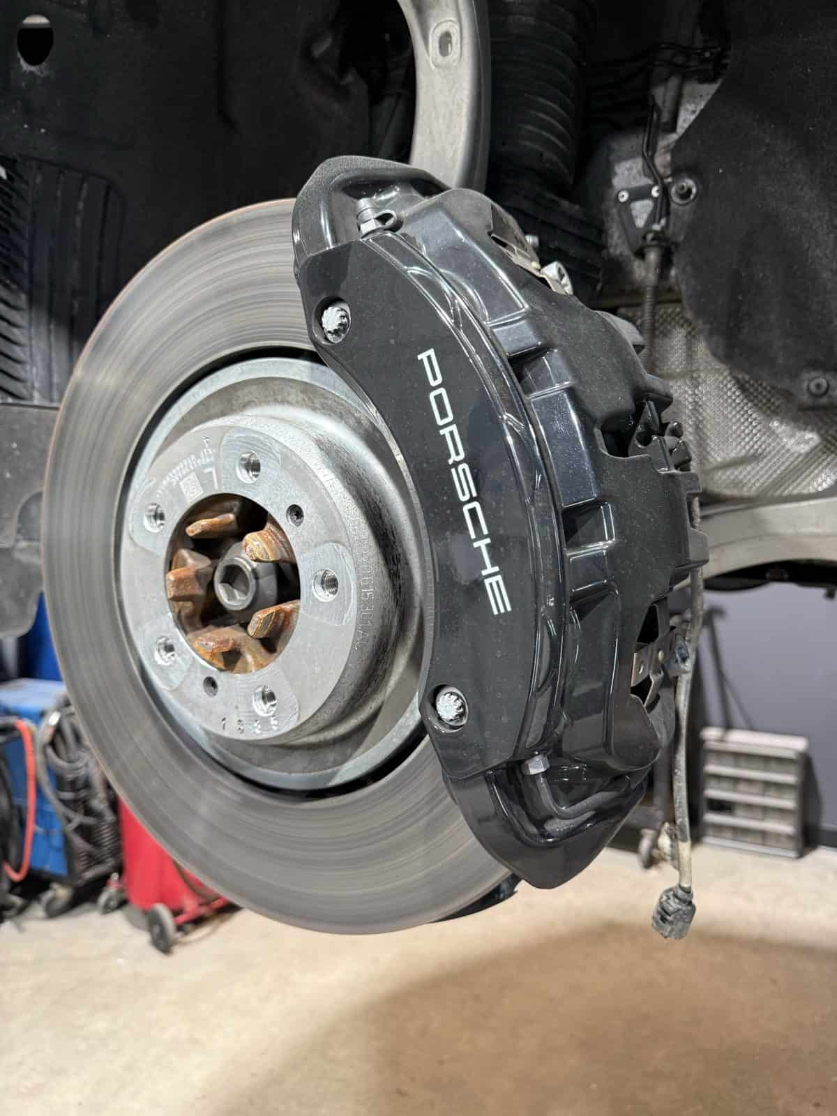 Porsche caliper after powder coating