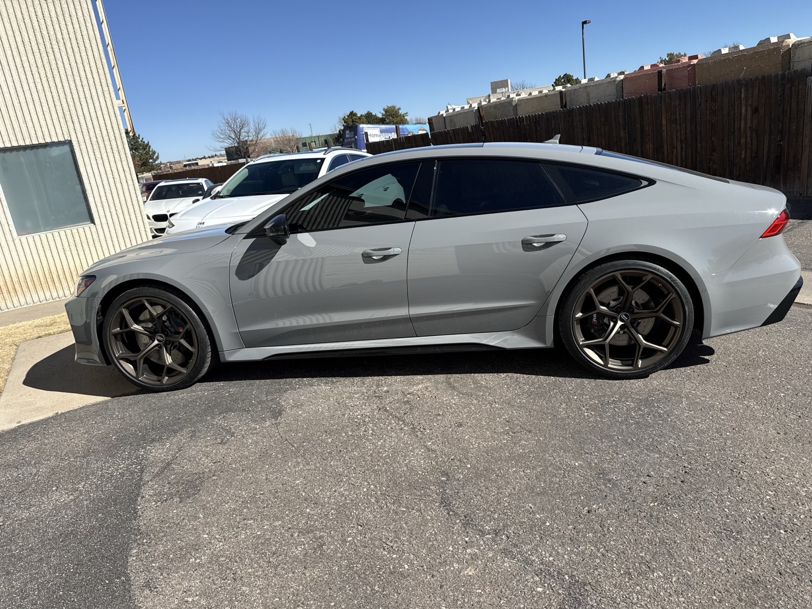 Grey Audi RS7 with bronze powder coated wheels
