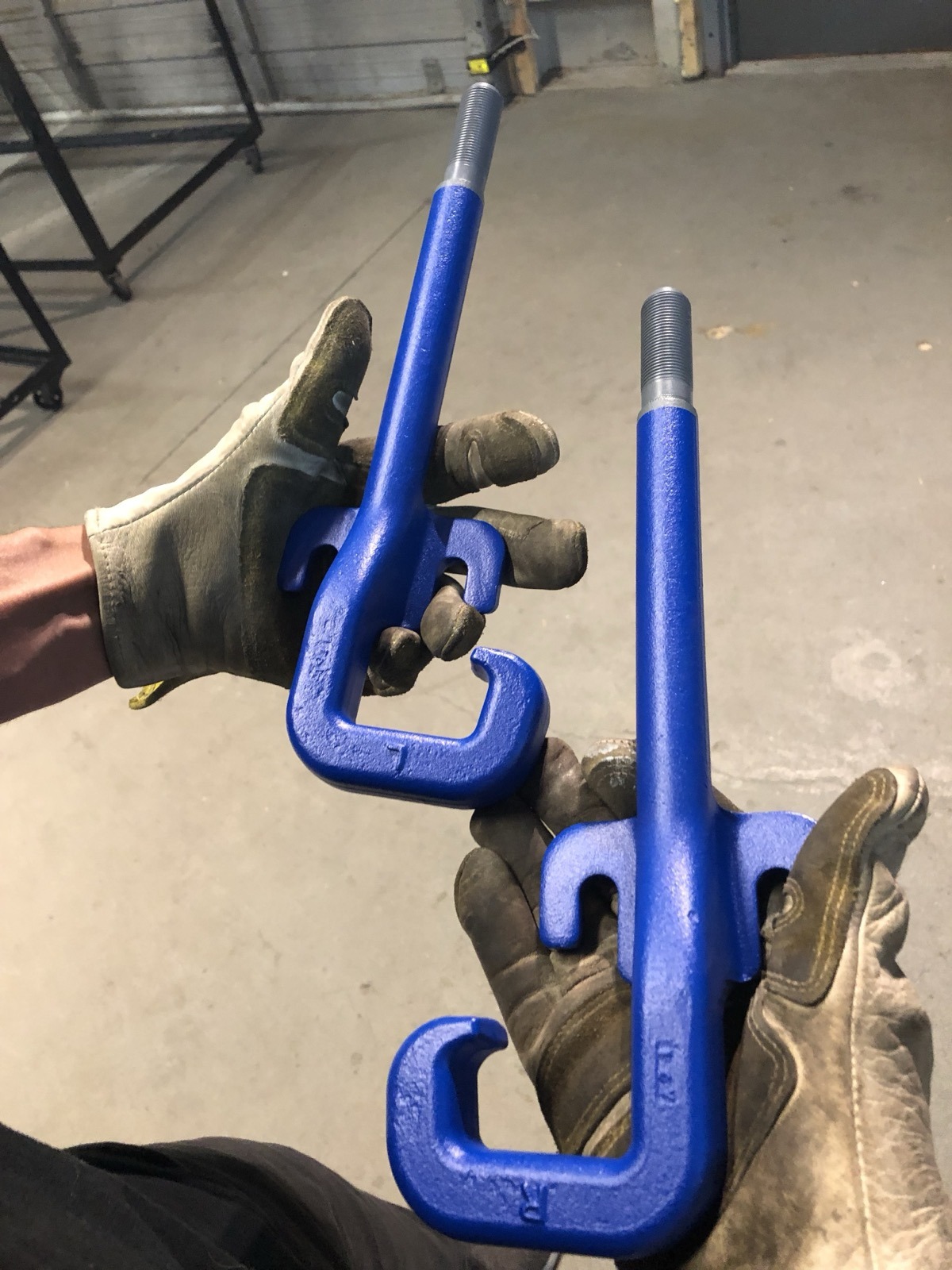 Blue turnbuckles powder coated Denver