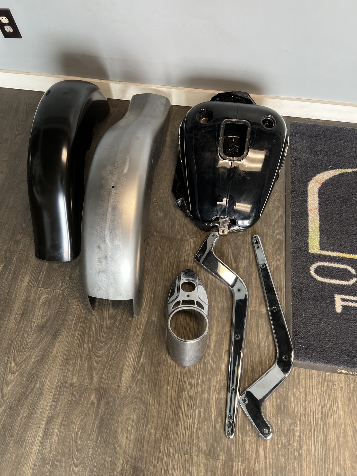 Neon green motorcycle frame powder coated Denver