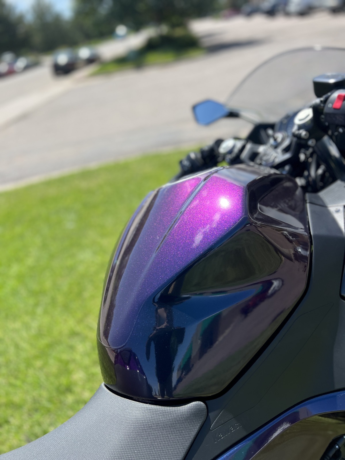 Motorcycle frame powder coating