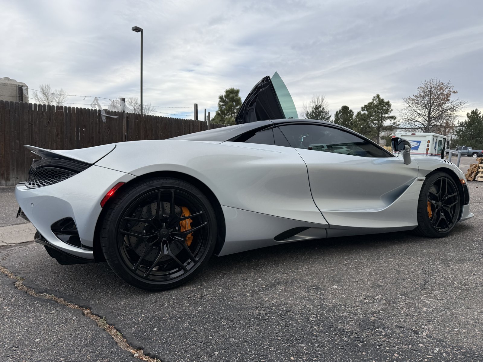 White McLaren 720S with powder coated wheels