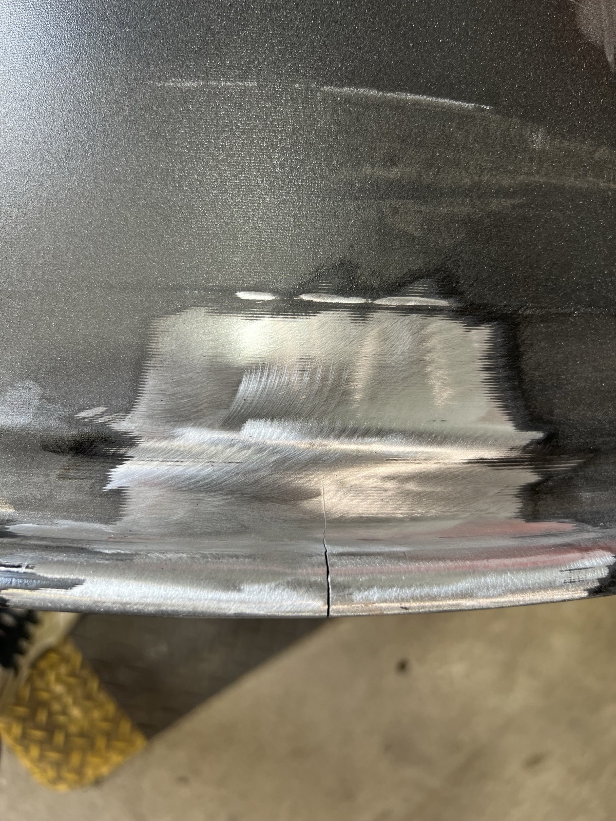 Wheel curb rash damage closeup Denver